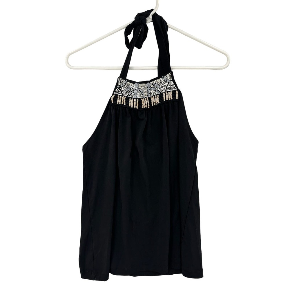 The Limited Halter Top Womens Small Black Excellent Beaded Sequin Boho Evening